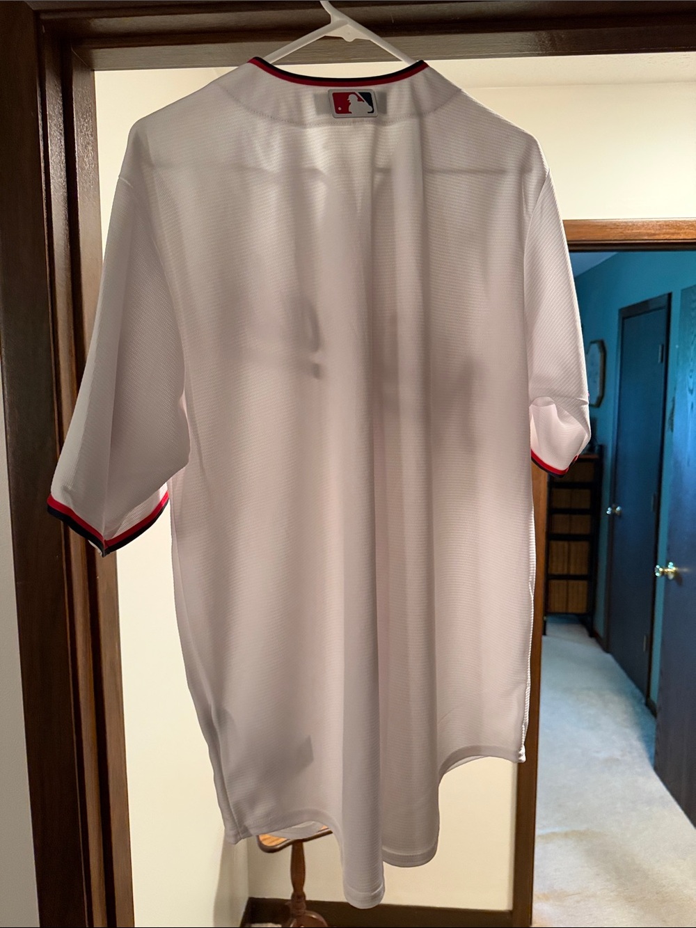 Nike White Nationals Button-Up Baseball Jersey with Navy & Red Trim - Picture 6 of 6
